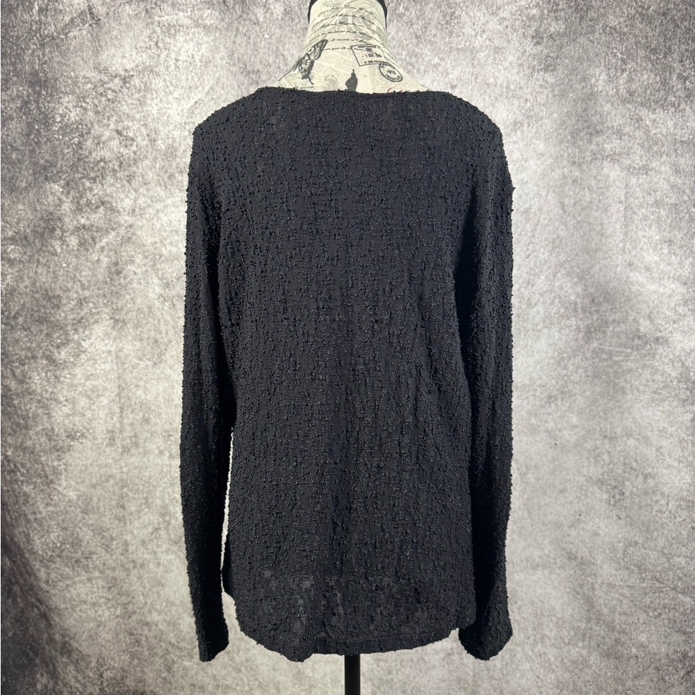 Front Street USA Black Long Sleeve Lagenlook Minimalist Crinkle Top Size XL - Picture 5 of 10